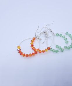 green and orange hoop earrings