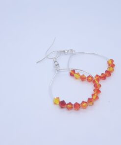 orange beaded hoops